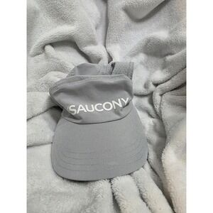 Saucony Mens Gray Running Hat Adjustable Perforated Performance Athletic Cap